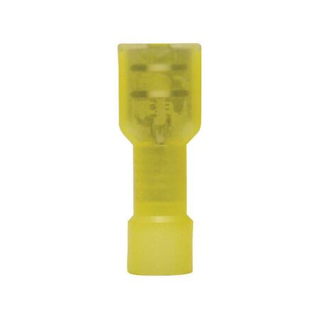 POWER PRODUCTS Fully Insulated Female Disconnect, Yellow , 4PK 3538469